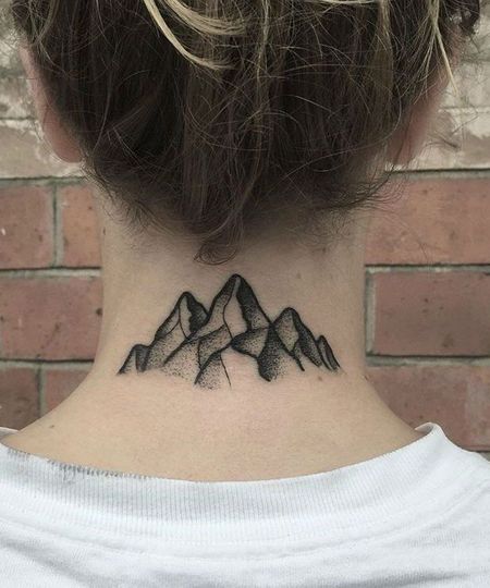 Mountain Neck Tattoo