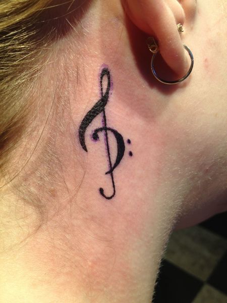 Music Notes Neck Tattoo