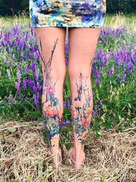 Nature Leg Tattoo