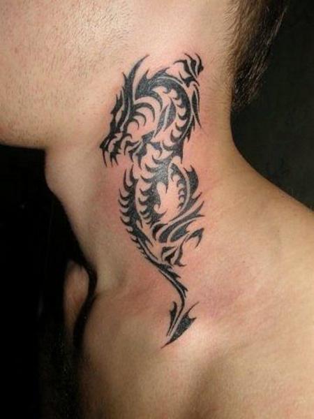 Neck Dragon Tattoo