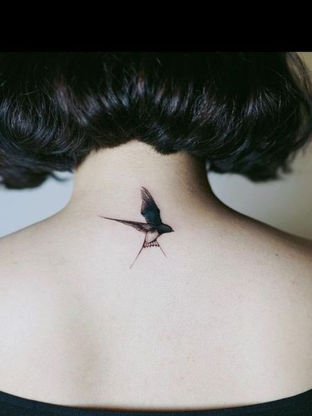 Neck Swallow Tattoo