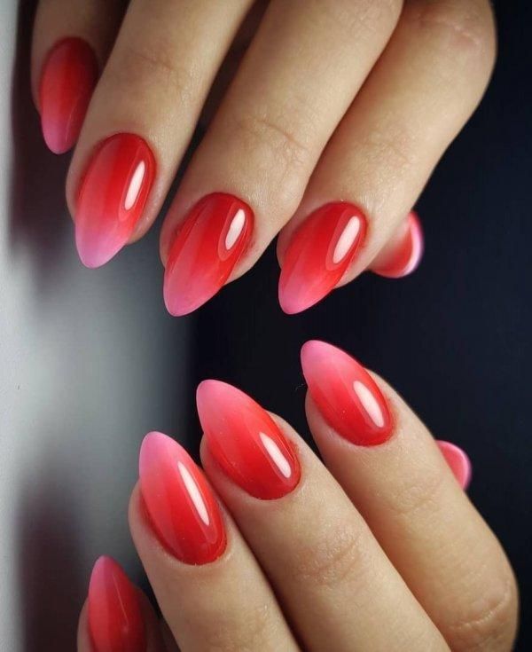 Ombre Red Nails