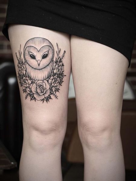 Owl Leg Tattoo