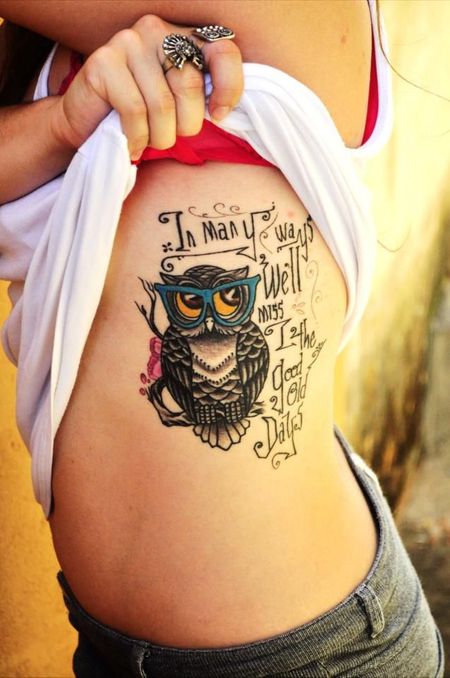Owl Rib Tattoo