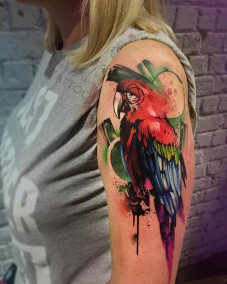 Parrot Shoulder Tattoos