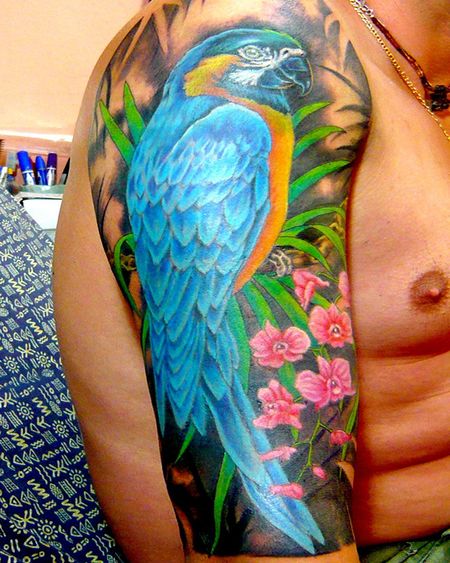 Parrot Sleeve Tattoos