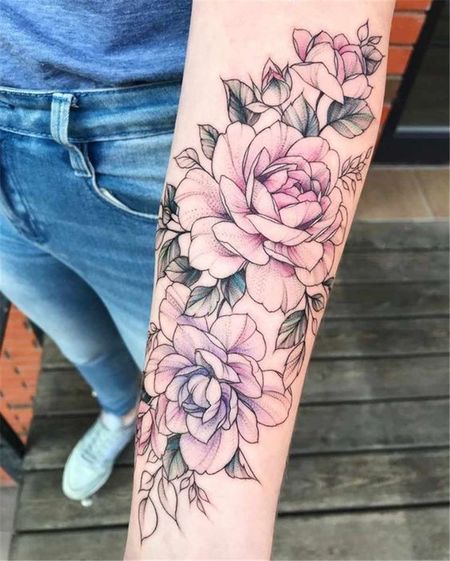 Peony Arm Tattoos