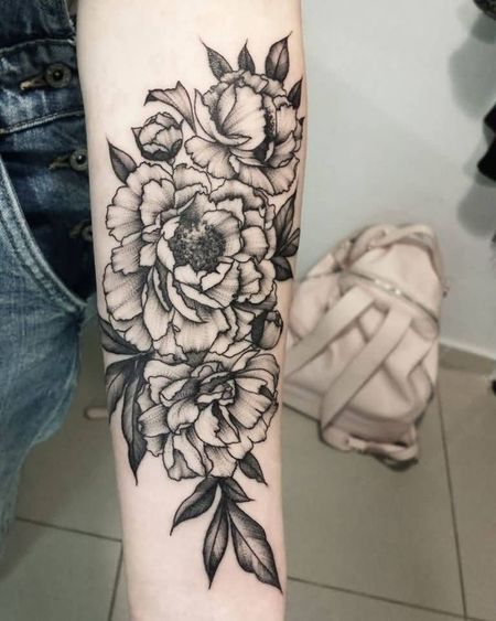 Peony Forearm Tattoos