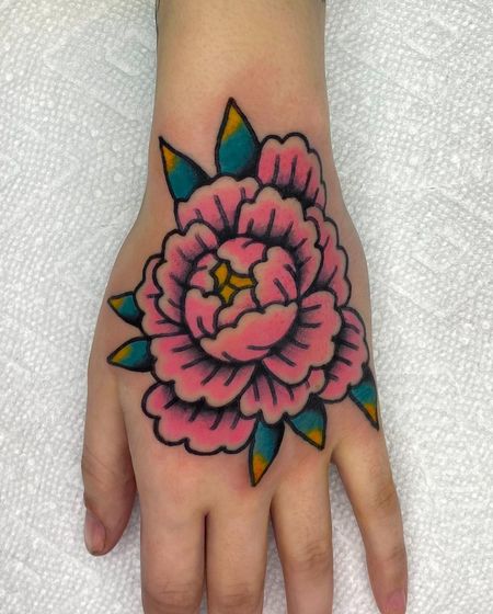 Peony Hand Tattoos