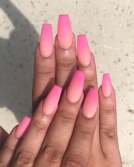 Pink Ombre Nails 1