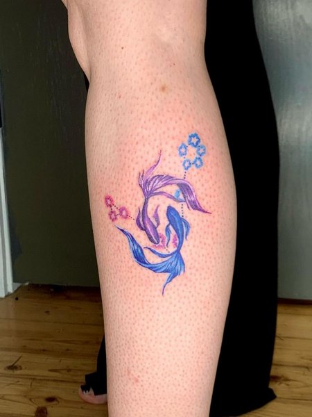 Pisces Leg Tattoo