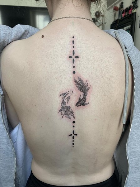 Pisces Spine Tattoo