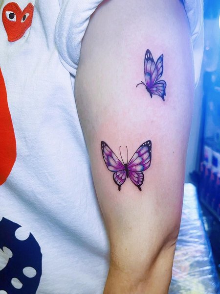 Purple Butterfly Tattoo