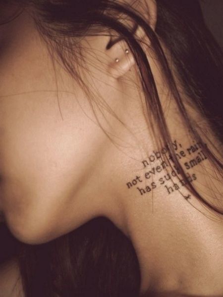 Quote Neck Tattoo