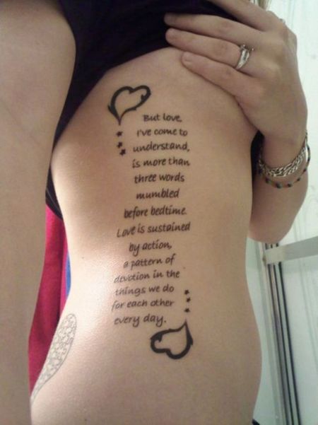 Quote Rib Tattoo