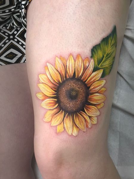 Realistic Sunflower Tattoo