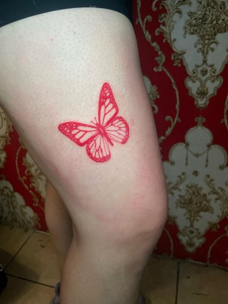 Red Butterfly Tattoo