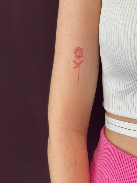 Red ink Rose Tattoo
