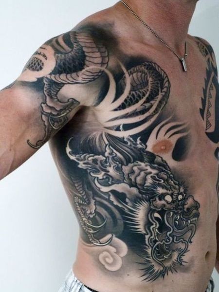 Rib Dragon Tattoo