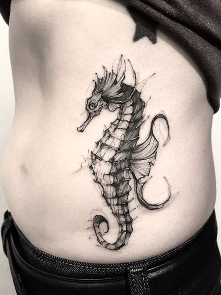 Rib Seahorse Tattoo