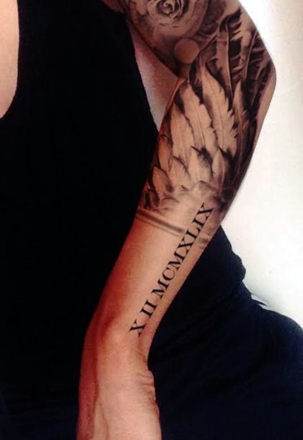Roman Numerals Arm Tattoo
