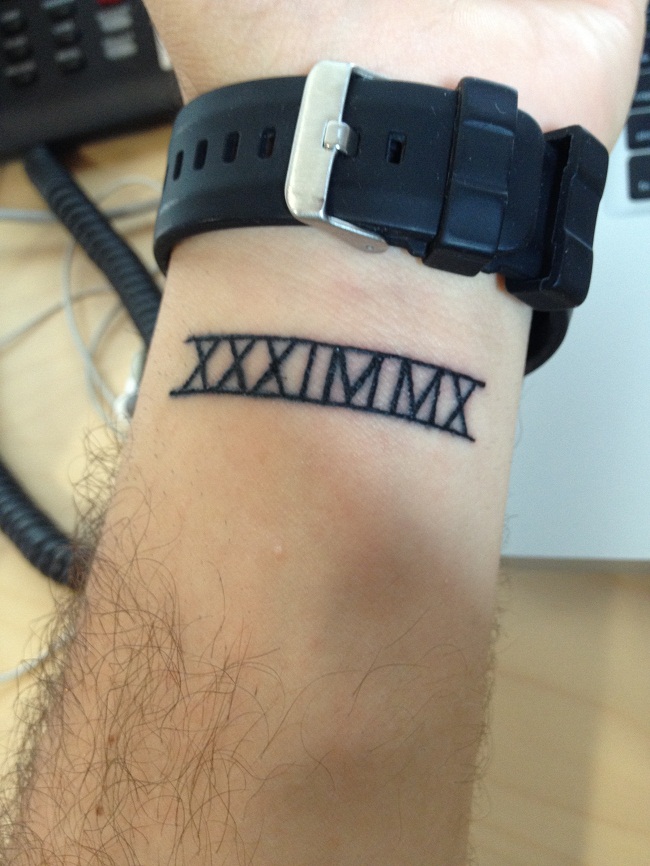 Roman Numerals Wrist Tattoo