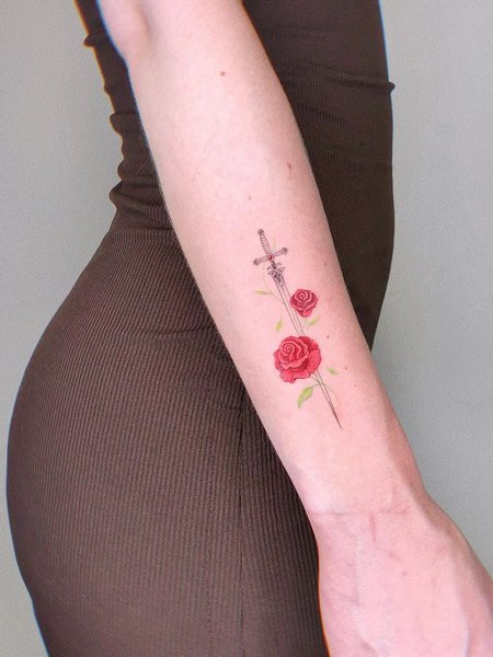 Rose And Sword Tattoo