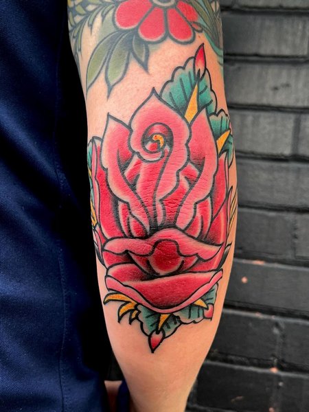 Rose Elbow Tattoo