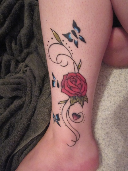 Rose Leg Tattoo