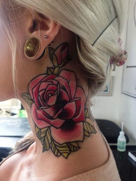 Rose Neck Tattoo