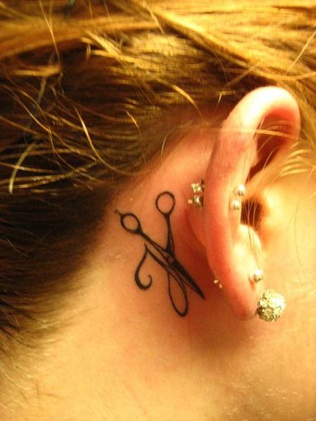 Scissors Ear Tattoos