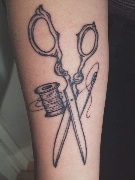 Scissors Forearm Tattoos