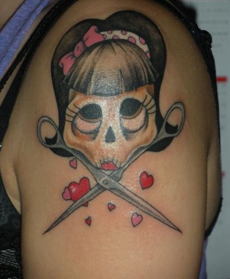 Scissors Shoulder Tattoos