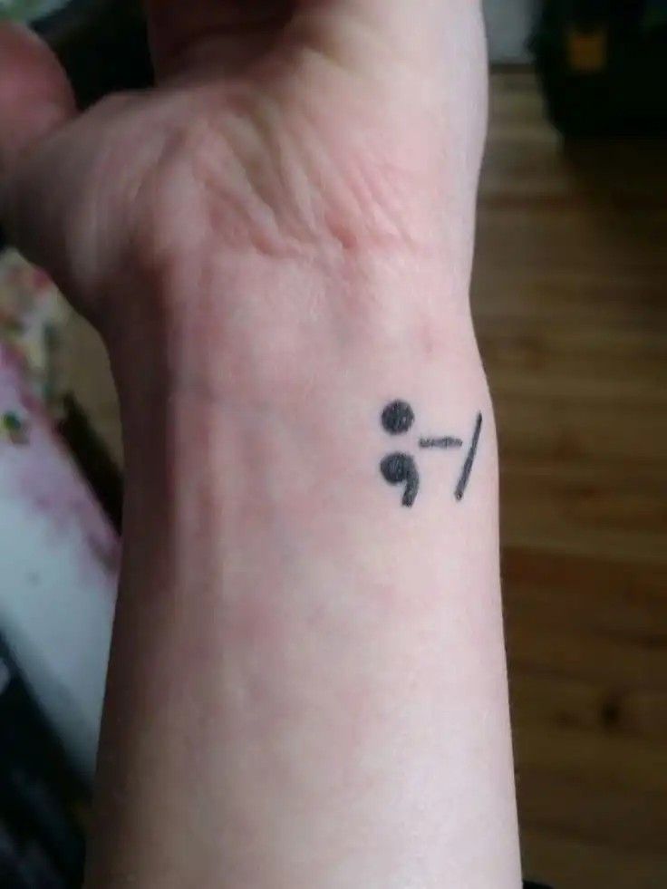 Semicolon Wrist Tattoo