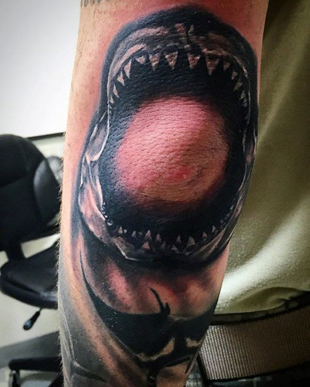 Shark Elbow Tattoos