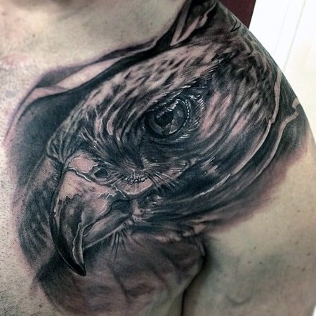 Shoulder Hawk Tattoos