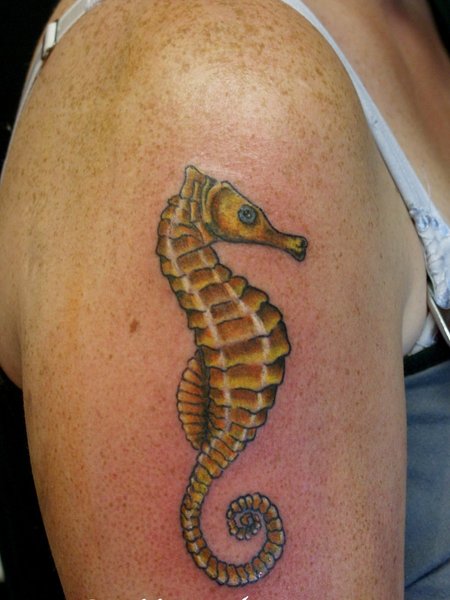 Shoulder Seahorse Tattoo