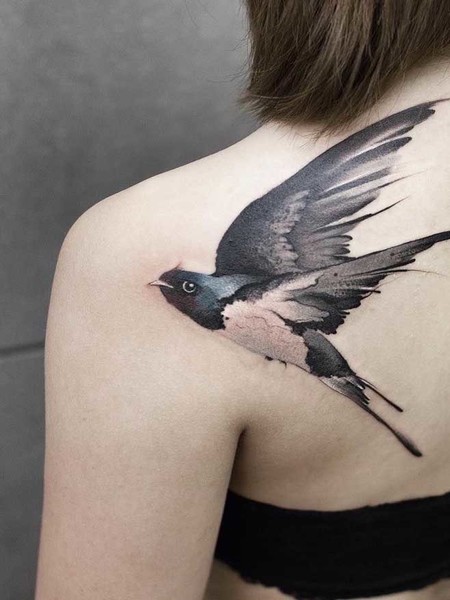 Shoulder Swallow Tattoo