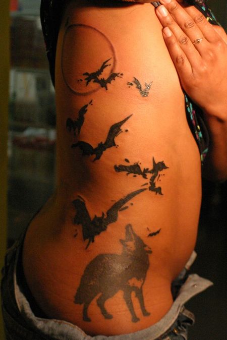Side Bat Tattoos