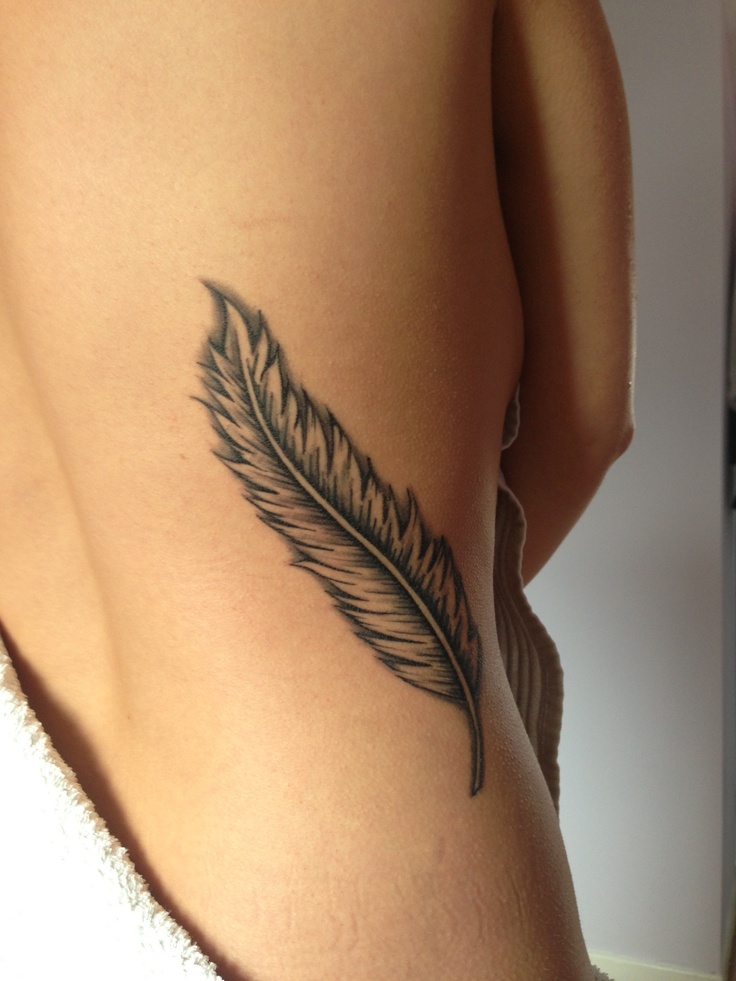 Side Body Feather Tattoo