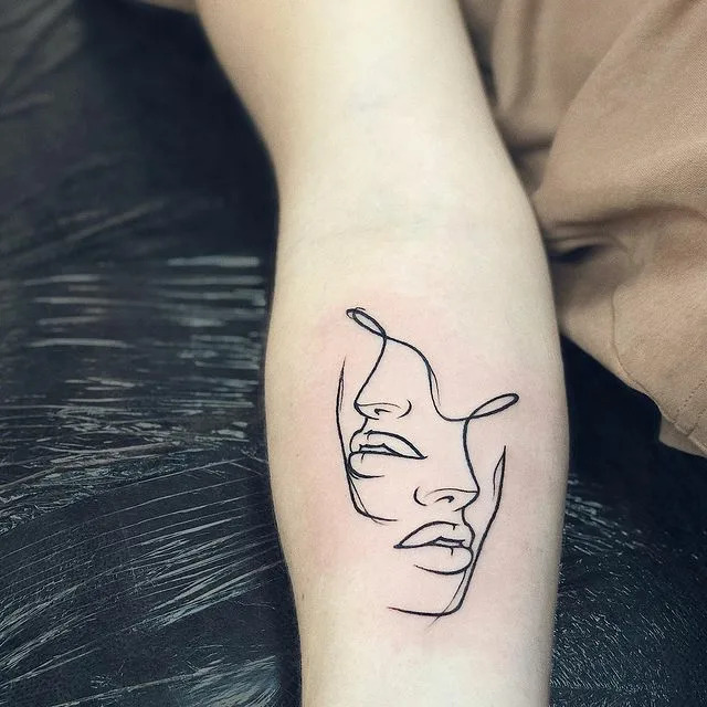 Simple Face Tattoo