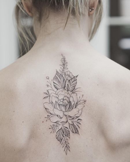 Simple Peony Tattoos