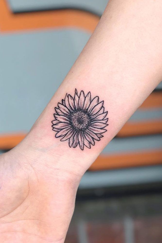 Simple Sunflower Tattoo