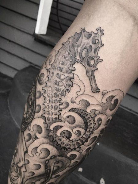 Skeleton Seahorse Tattoo