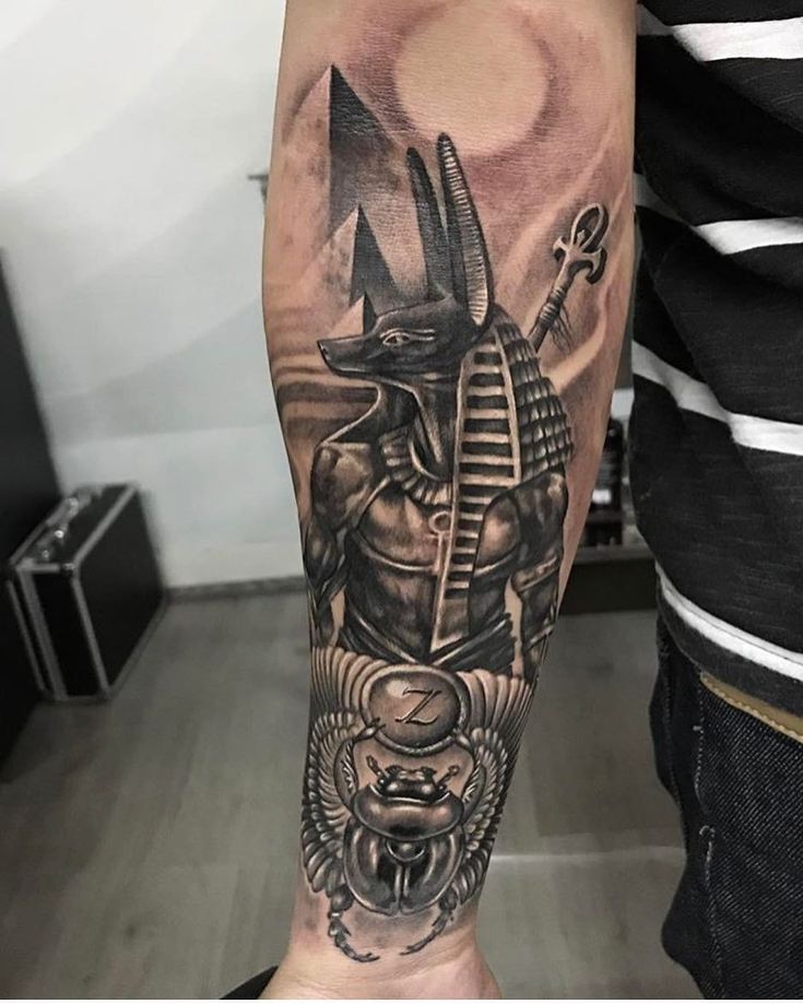 Sleeve Anubis Tattoo