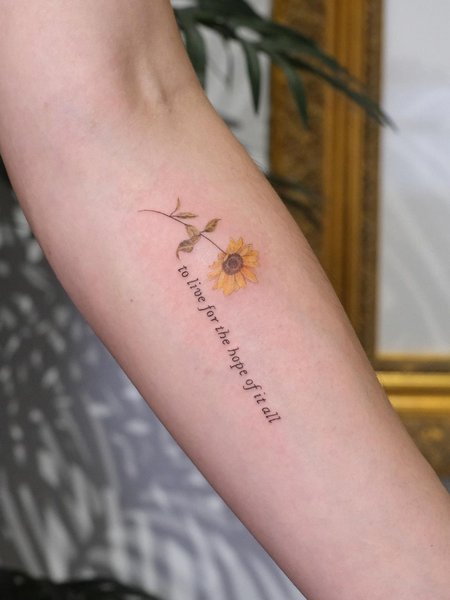 Small Sunflower Tattoo