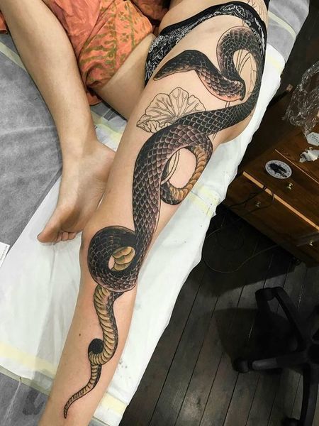 Snake Leg Tattoo