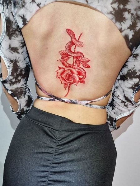 Snake Rose Tattoo