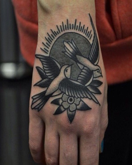Sparrow Hand Tattoos