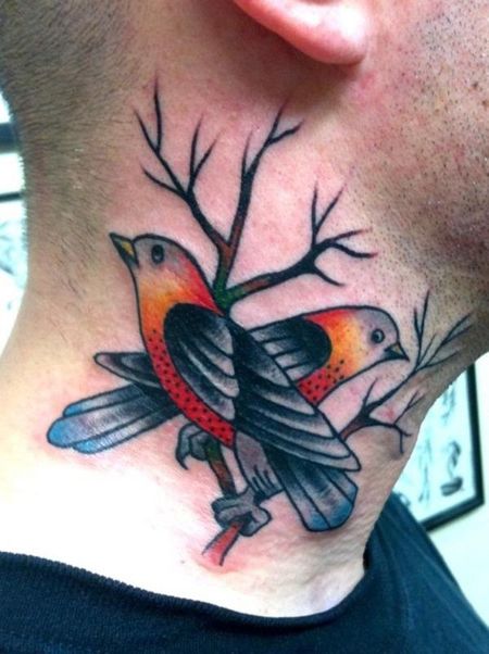 Sparrow Neck Tattoos